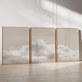 Taupe Clouds Set of 3 Prints