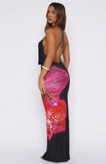 Dancing In Ibiza Maxi Dress Fuchsia Bloom