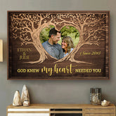 God Knew My Heart Needed You - Personalized Horizontal Poster - Upload Image. Gift For Couples. Husband Wife