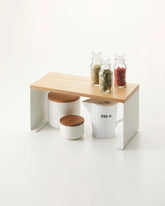 Stackable Countertop Shelf - Two Sizes - Steel + Wood