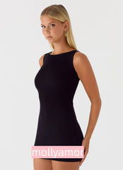 Amaris Knit Mini Dress - Black