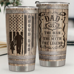 Dad Best No.1. The Man The Myth The Legend - Tumbler - To My Dad. Gift For Dad. Dad Gift From Daughter And Son. Birthday Gift For Dad