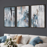 Abstract Bleu Set of 3 Prints