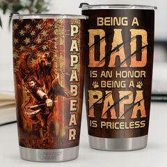 Being A Papa Is Priceless - Tumbler - To My Dad. Gift For Dad. Dad Gift From Daughter And Son. Birthday Gift For Dad