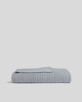 Organic Rib Knit Throw (Sky)