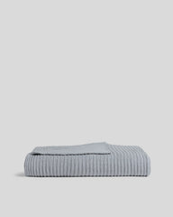 Organic Rib Knit Throw (Sky)