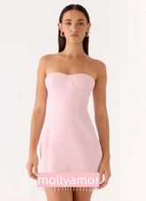 Arista Strapless Mini Dress - Pink