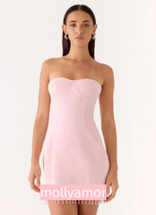 Arista Strapless Mini Dress - Pink