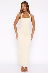 Counting On It Halter Maxi Dress Cream