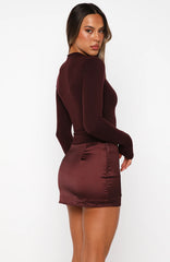 The Best Intentions Long Sleeve Mini Dress Burgundy