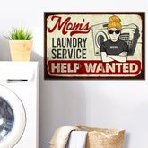 Mom's Laundry Service Help Wanted - Gift For Mom. Personalized Horizontal Poster
