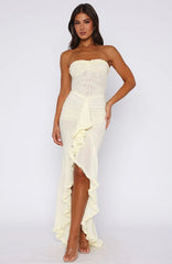 Still Got It Mesh Maxi Dress Lemon