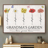 A Grandma Is Love That You Never Outgrow - Family Personalized Custom Horizontal Poster - Mother's Day. Gift For Grandma