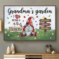 Love Being A Grandma - Family Personalized Custom Horizontal Poster - Mother's Day. Gift For Mom. Grandma