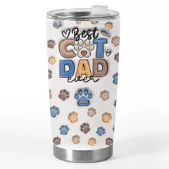 I Love That You Are My Dad - Dog & Cat Personalized Custom 3D Inflated Effect Printed Tumbler - Father's Day. Gift For Pet Owners. Pet Lovers