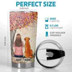 A Bond That Can't Be Broken - Dog & Cat Memorial Personalized Custom Tumbler - Sympathy Gift For Pet Owners. Pet Lovers