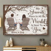 My Favorite Place In The World Is Next To You - Couple Personalized Custom Horizontal Poster - Gift For Husband Wife. Anniversary