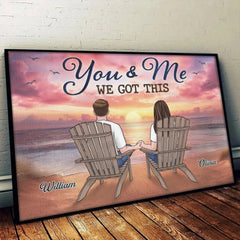 Two Hearts One Lifetime Of Love - Dog Personalized Custom Horizontal Poster - Gift For Couples. Pet Owners. Pet Lovers