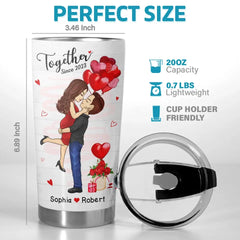 My Favorite Fairytale Is Our Love Story - Couple Personalized Custom Tumbler - Gift For Husband Wife. Anniversary