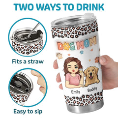The Best Therapist Has Fur And Four Legs - Dog & Cat Personalized Custom 3D Inflated Effect Printed Tumbler - Christmas Gift For Pet Owners. Pet Lovers