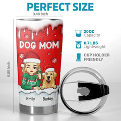 Furry And Festive - Dog & Cat Personalized Custom 3D Inflated Effect Printed Tumbler - Christmas Gift For Pet Owners. Pet Lovers
