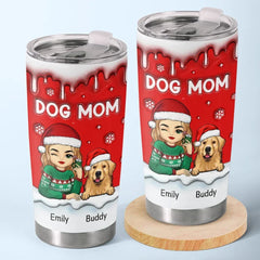 Furry And Festive - Dog & Cat Personalized Custom 3D Inflated Effect Printed Tumbler - Christmas Gift For Pet Owners. Pet Lovers