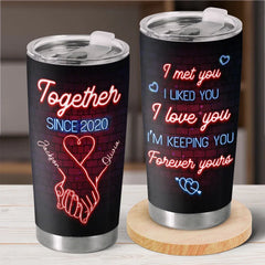 Together. We've Created Our Forever - Couple Personalized Custom Tumbler - Christmas Gift For Husband Wife. Anniversary