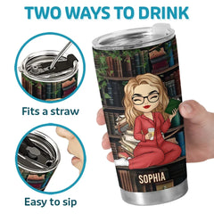 Just A Girl Who Loves Books - Personalized Custom Tumbler - Christmas Gift For Book Lovers