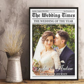Custom Photo The Wedding Times - Couple Personalized Custom Vertical Poster - Christmas Gift For Husband Wife. Anniversary. First Christmas