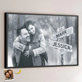 Custom Photo Many Happy Years Together - Couple Personalized Custom Horizontal Poster - Gift For Husband Wife. Anniversary