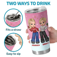 Best Friends Are The Best Therapy - Bestie Personalized Custom Tumbler - Christmas Gift For Best Friends. BFF. Sisters