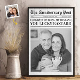 Custom Photo The Anniversary Post - Couple Personalized Custom Vertical Poster - Gift For Husband Wife. Anniversary