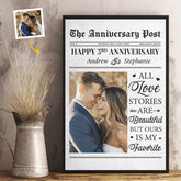 Custom Photo All Love Stories Are Beautiful But Ours Is My Favorite - Couple Personalized Custom Vertical Poster - Gift For Husband Wife. Anniversary