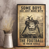 Train Hard. Fight Easy - American Football Personalized Custom Vertical Poster - Gift For Sport Lovers. Sport Players