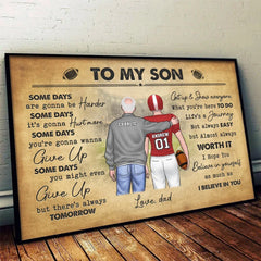 Football First. Everything Else Later - Family Personalized Custom Horizontal Poster - Gift For Family Members. Sport Lovers. Sport Players