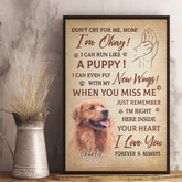 Custom Photo I'm Right Here Inside Your Heart - Memorial Personalized Custom Vertical Poster - Sympathy Gift For Pet Owners. Pet Lovers