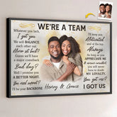 Custom Photo We Will Balance Each Other Out - Couple Personalized Custom Horizontal Poster - Gift For Husband Wife. Anniversary