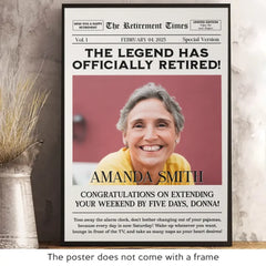 Custom Photo The Legend Has Officially Retired - Personalized Custom Vertical Poster - Appreciation. Retirement Gift For Coworkers. Work Friends. Colleagues. Family Members