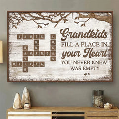 Grandchildren Make Life More Grand - Family Personalized Custom Horizontal Poster - Gift For Grandma. Grandpa. Grandkid