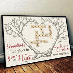Grandkids Bring Joy To Every Corner Of Your Heart - Family Personalized Custom Horizontal Poster - Gift For Grandma. Grandpa. Grandkid