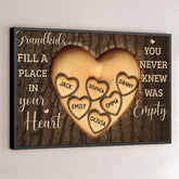 The Love For Grandkids Fills Your Heart Endlessly - Family Personalized Custom Horizontal Poster - Gift For Grandma. Grandpa. Grandkid