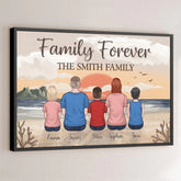 Family Forever. Together in Heart - Family Personalized Custom Horizontal Poster - Gift For Family Members