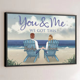 You're My Happy Place - Couple Personalized Custom Horizontal Poster - Gift For Husband Wife. Anniversary
