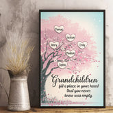 Grandchildren Complete Your Heart - Family Personalized Custom Vertical Poster - Gift For Grandma. Grandpa. Grandkid