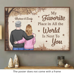 Together Is My Favorite Place To Be - Couple Personalized Custom Horizontal Poster - Gift For Husband Wife. Anniversary