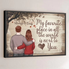 My Heart Is Yours - Couple Personalized Custom Horizontal Poster - Gift For Husband Wife. Anniversary