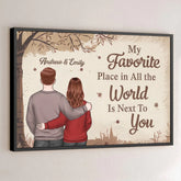 Together Is My Favorite Place To Be - Couple Personalized Custom Horizontal Poster - Gift For Husband Wife. Anniversary