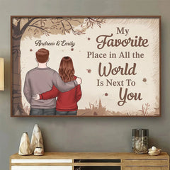 Together Is My Favorite Place To Be - Couple Personalized Custom Horizontal Poster - Gift For Husband Wife. Anniversary
