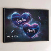 My Heart Beats In Rhythm With Yours - Couple Personalized Custom Horizontal Poster - Gift For Husband Wife. Anniversary