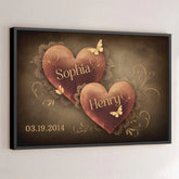Together. Our Hearts Create A Love Story - Couple Personalized Custom Horizontal Poster - Gift For Husband Wife. Anniversary